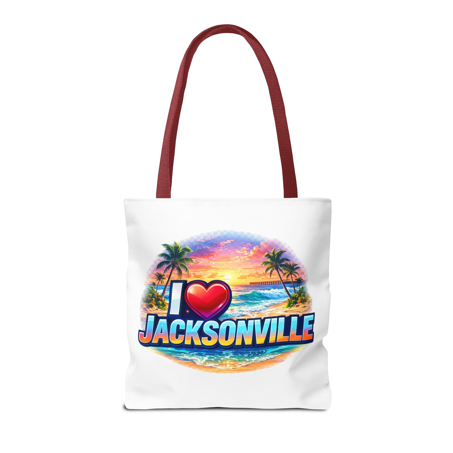 Jacksonville Beach Tote Bag – I  Jacksonville Sunset Graphic