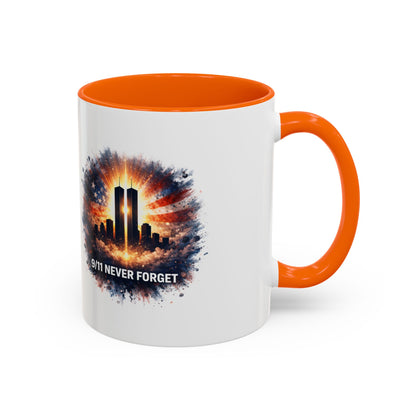 9/11 Never Forget Coffee Mug - Memorial Tribute Accent Mug (11/15oz)