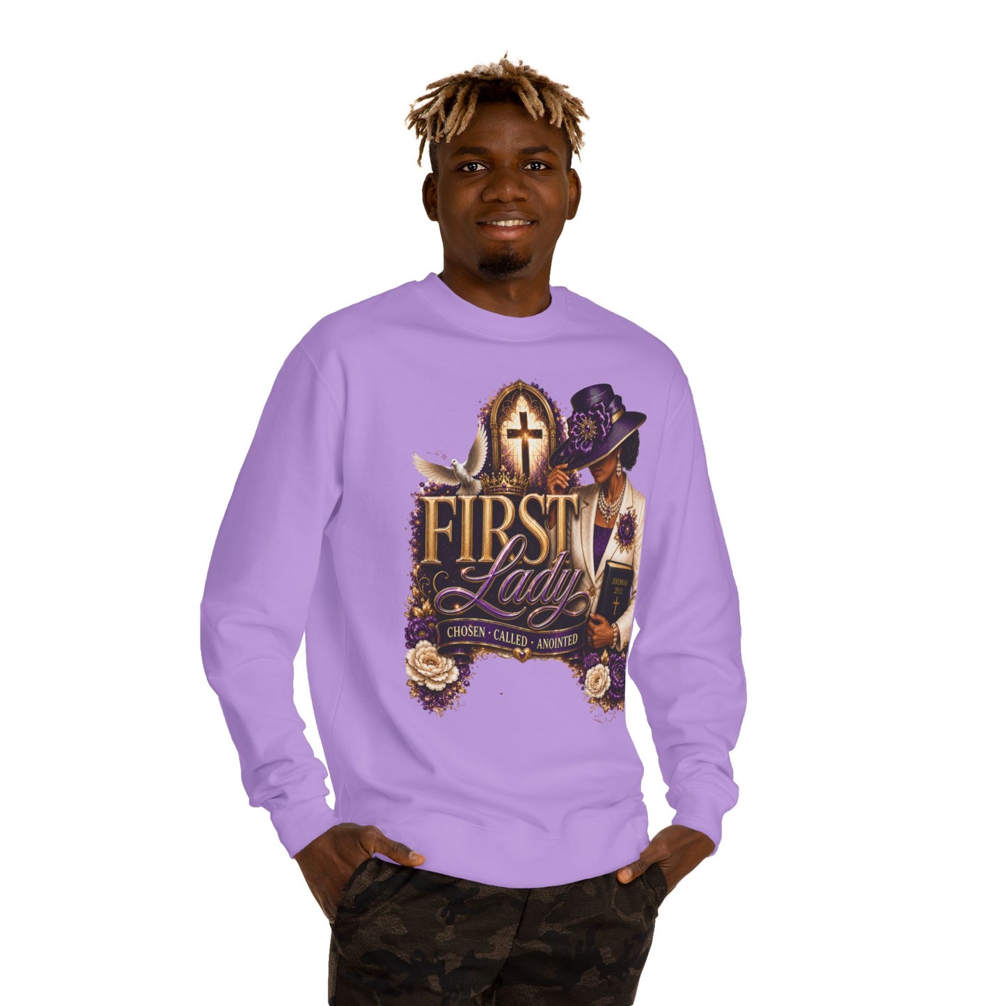 First Lady Church Sweatshirt – Christian Women’s Faith Graphic Crewneck