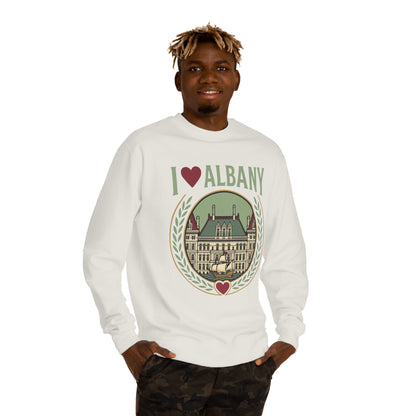 Albany Heart Crewneck Sweatshirt — I  Albany City Landmark Design