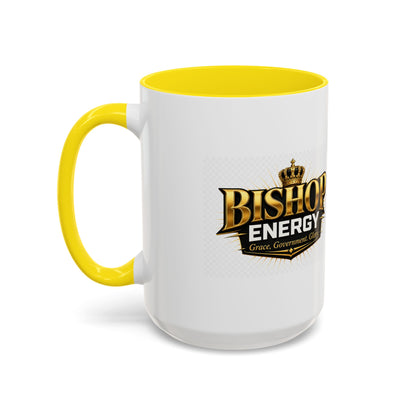Bishop Energy Coffee Mug — Gold Crown Logo Accent Ceramic Mug (11/15oz)