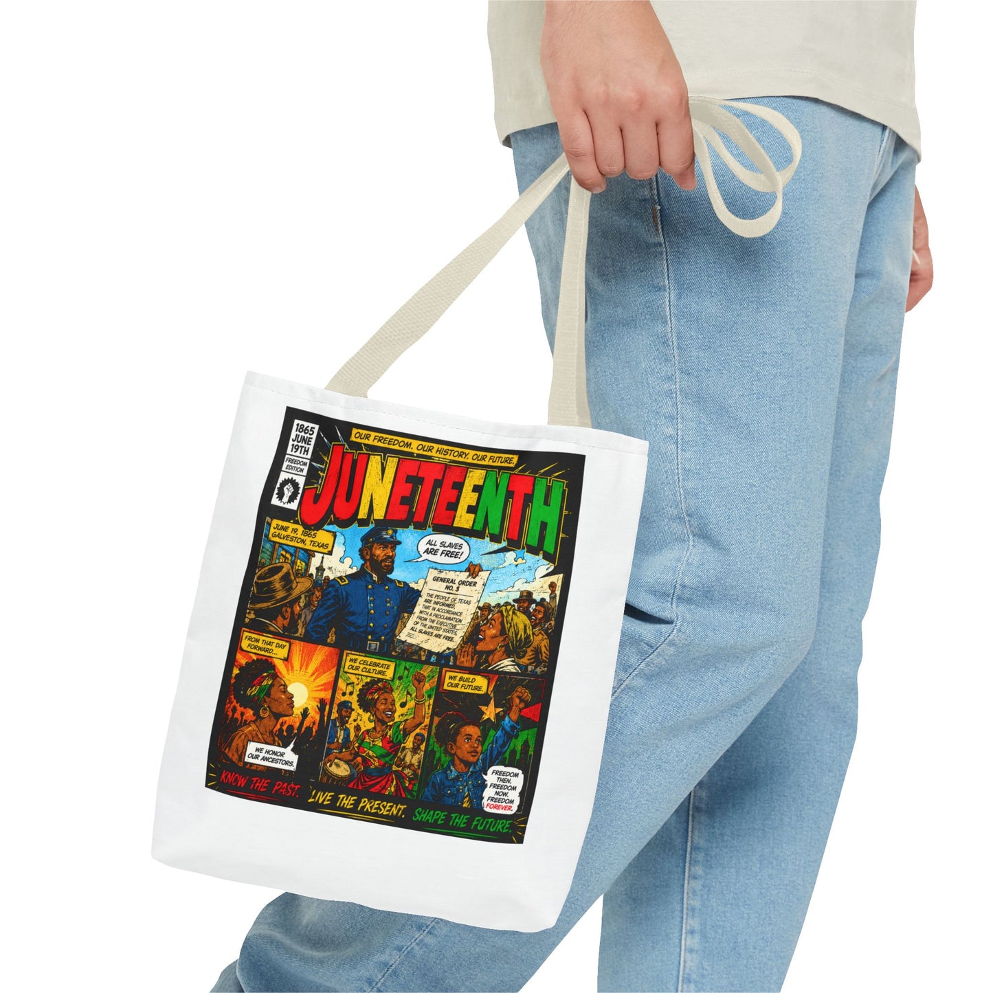 Juneteenth Comic Tote Bag — Vintage Panels Celebration Tote