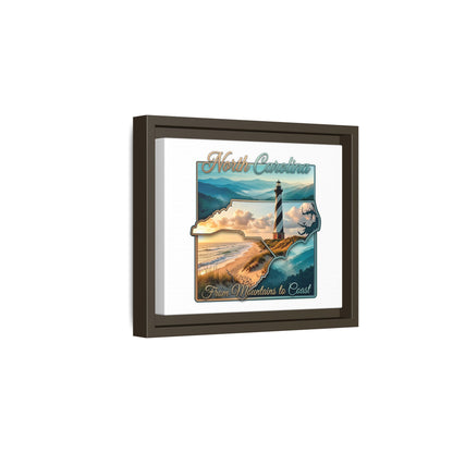North Carolina Matte Canvas Wall Art — "From Mountains to Coast" Framed Print