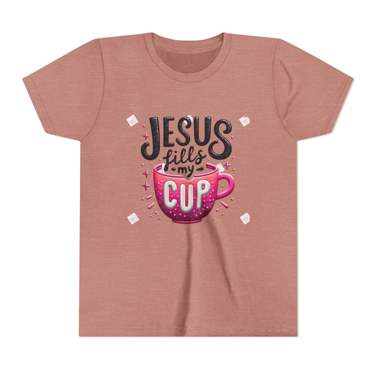 Jesus Fills My Cup Youth Tee — Christian Faith Kids Shirt