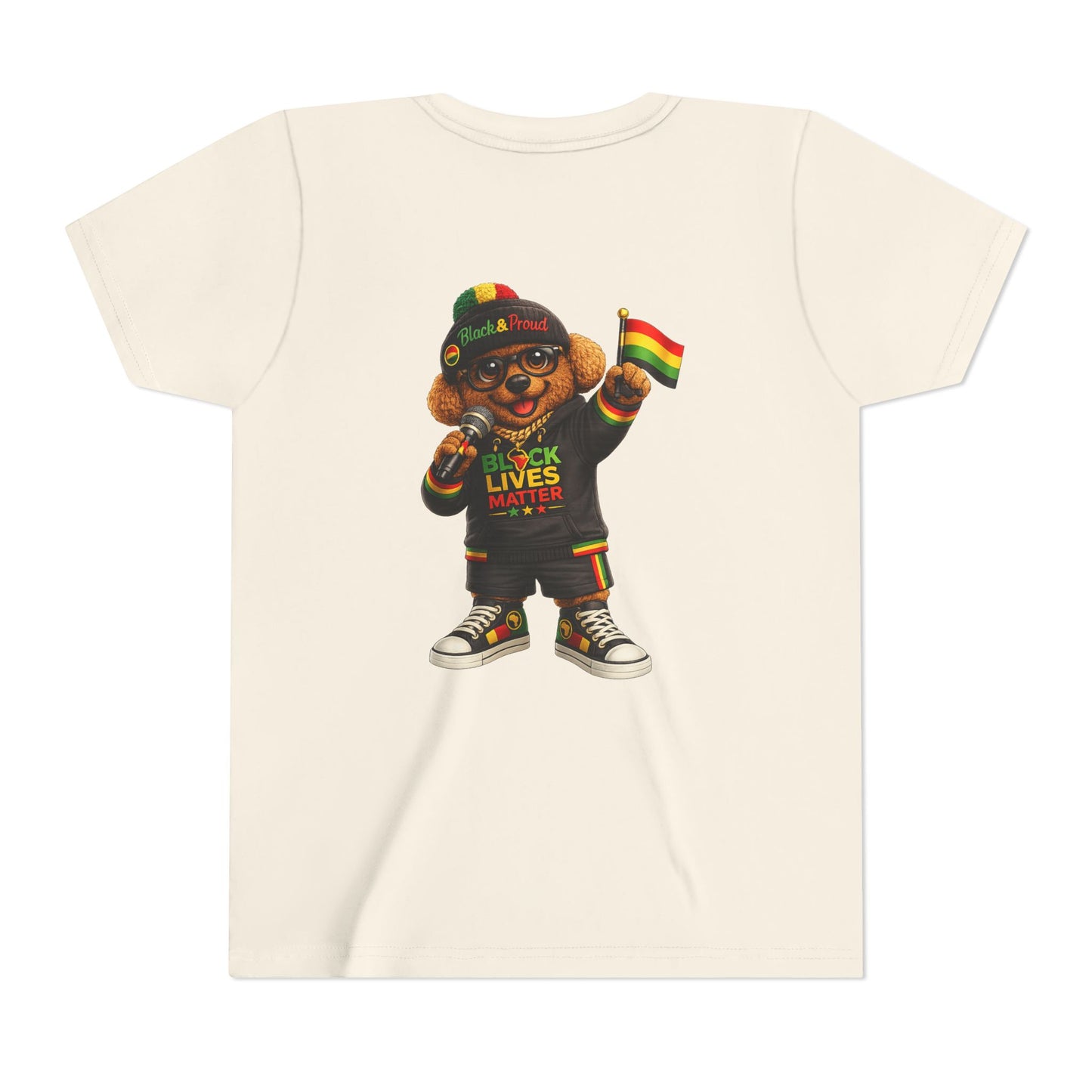 Youth Tee — Kid Bear Black Lives Matter Rasta Flag Shirt