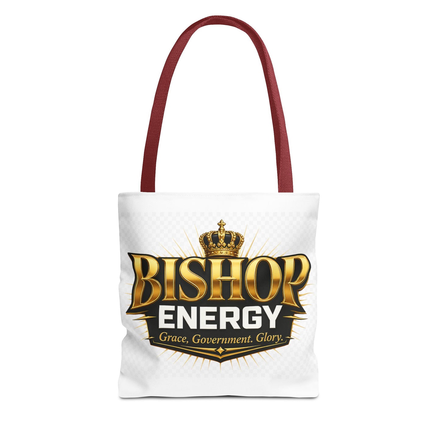 Bishop Energy Tote Bag — Gold Crown Logo Tote for Church Leaders & Faith Events