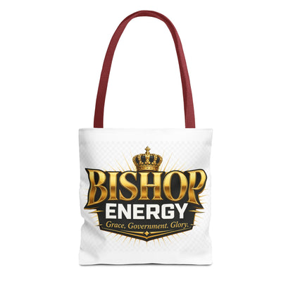 Bishop Energy Tote Bag — Gold Crown Logo Tote for Church Leaders & Faith Events