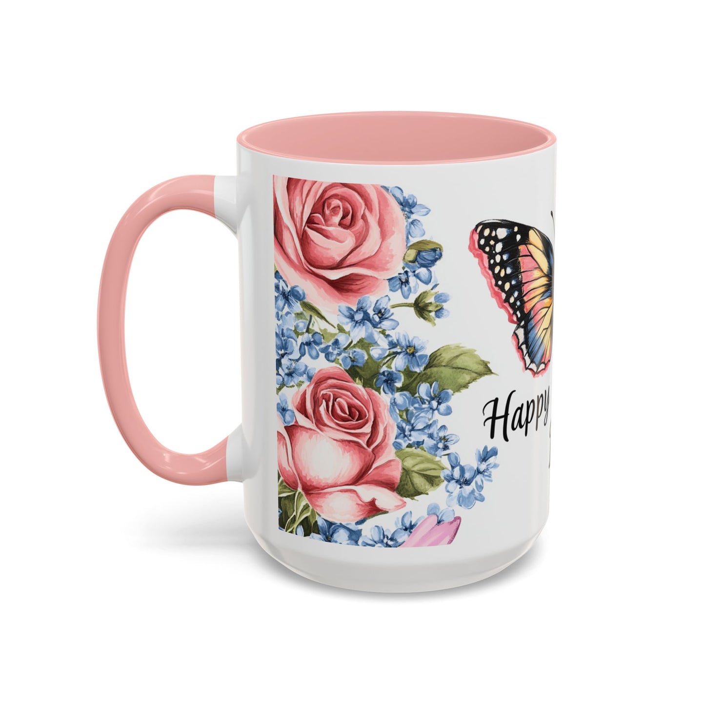 Mother's Day Butterfly Floral Accent Coffee Mug – "Happy Mother's Day"