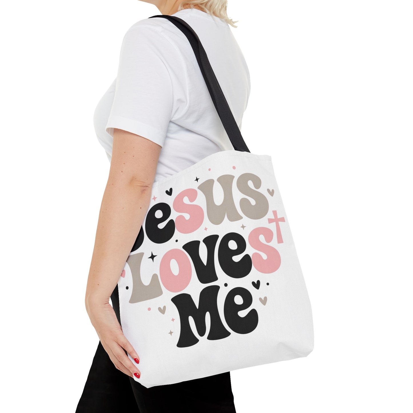 Jesus Loves Me Tote Bag - Faith-Inspired Christian Scripture Canvas Tote