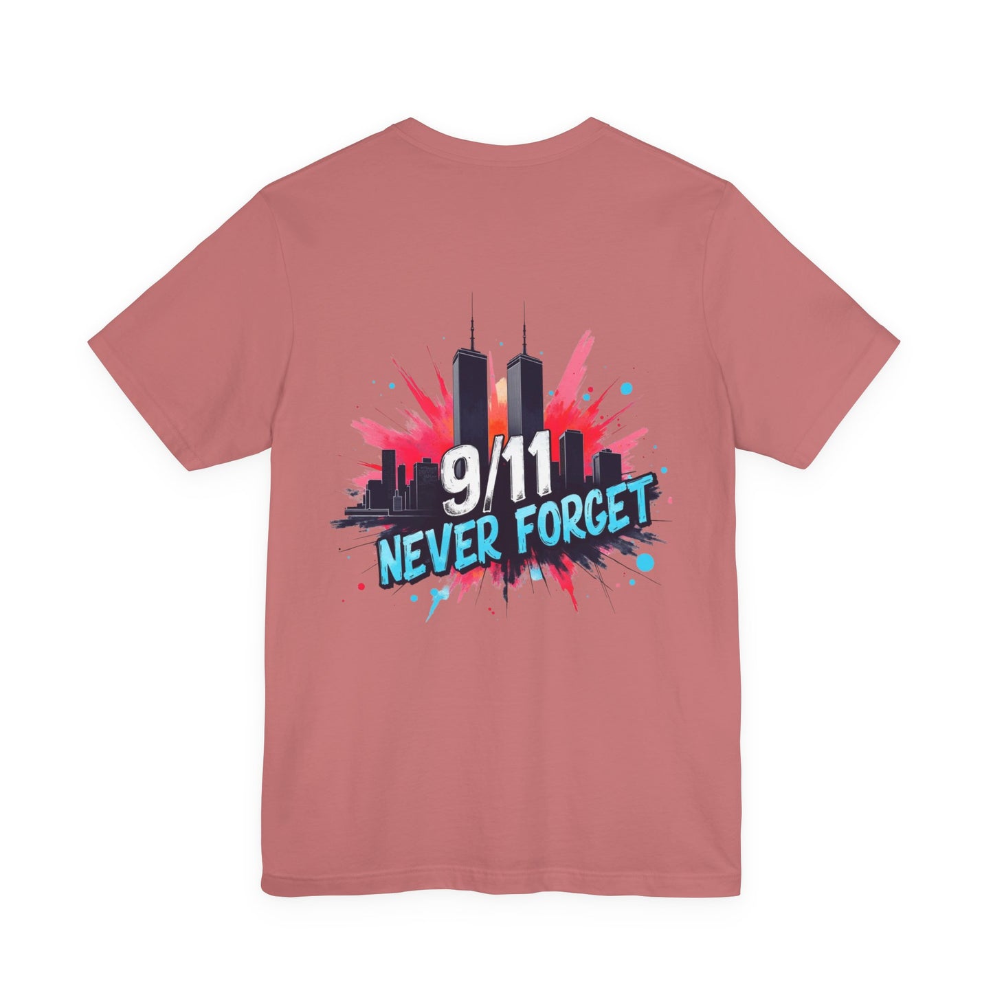 9/11 Never Forget T-Shirt — Patriotic Memorial Tee with Twin Towers Graphic