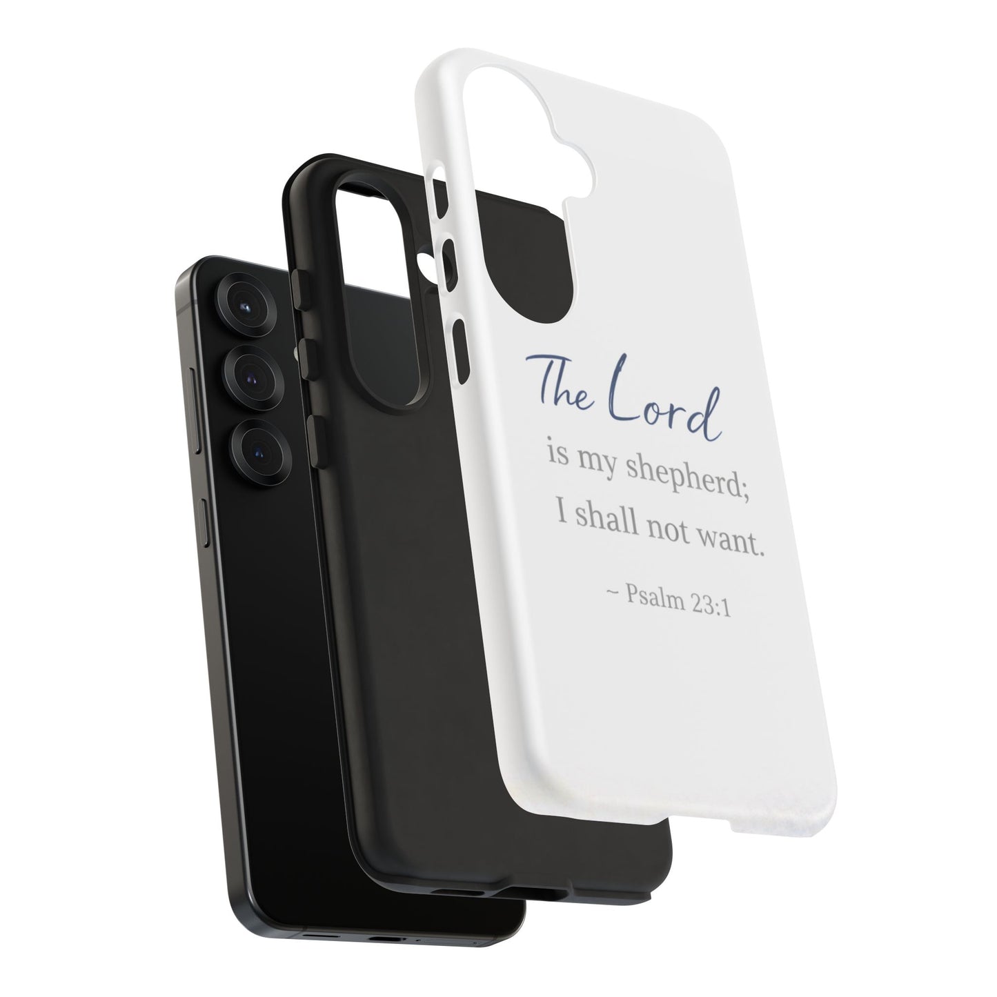 Psalm 23:1 Phone Case — "The Lord is my shepherd; I shall not want" Christian Protective Cover
