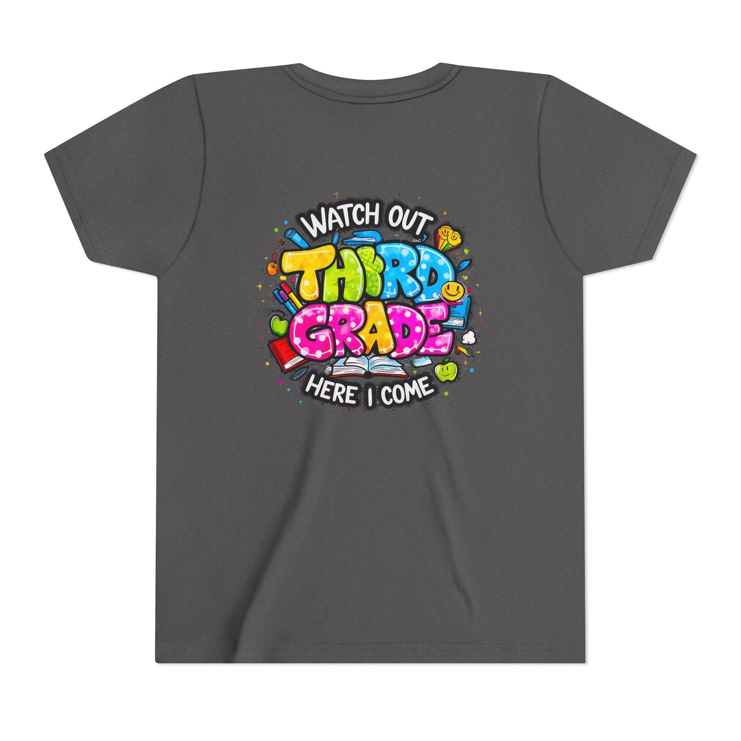 Third Grade Kids T‑Shirt — "Watch Out Third Grade Here I Come" Back-to-School Tee