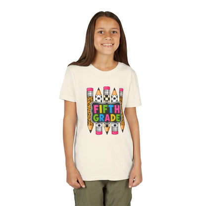 Fifth Grade Pencil Kids Tee — Back to School Youth Short Sleeve Shirt