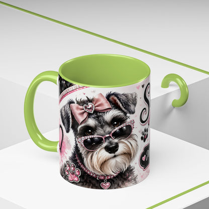 Schnauzer Mom Coffee Mug — "Messy Beard, Big Heart" Accent 11/15oz