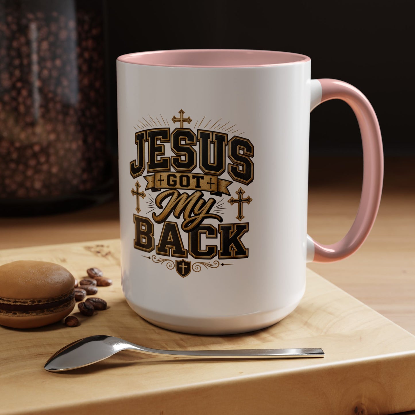Jesus Got My Back Accent Coffee Mug – Faith Prayer Christian Gift (11/15oz)