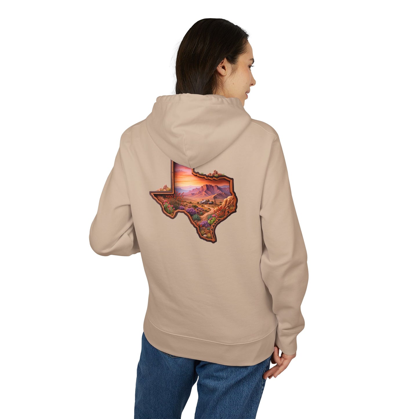 Texas Sunset Hoodie — Scenic State Outline Pullover