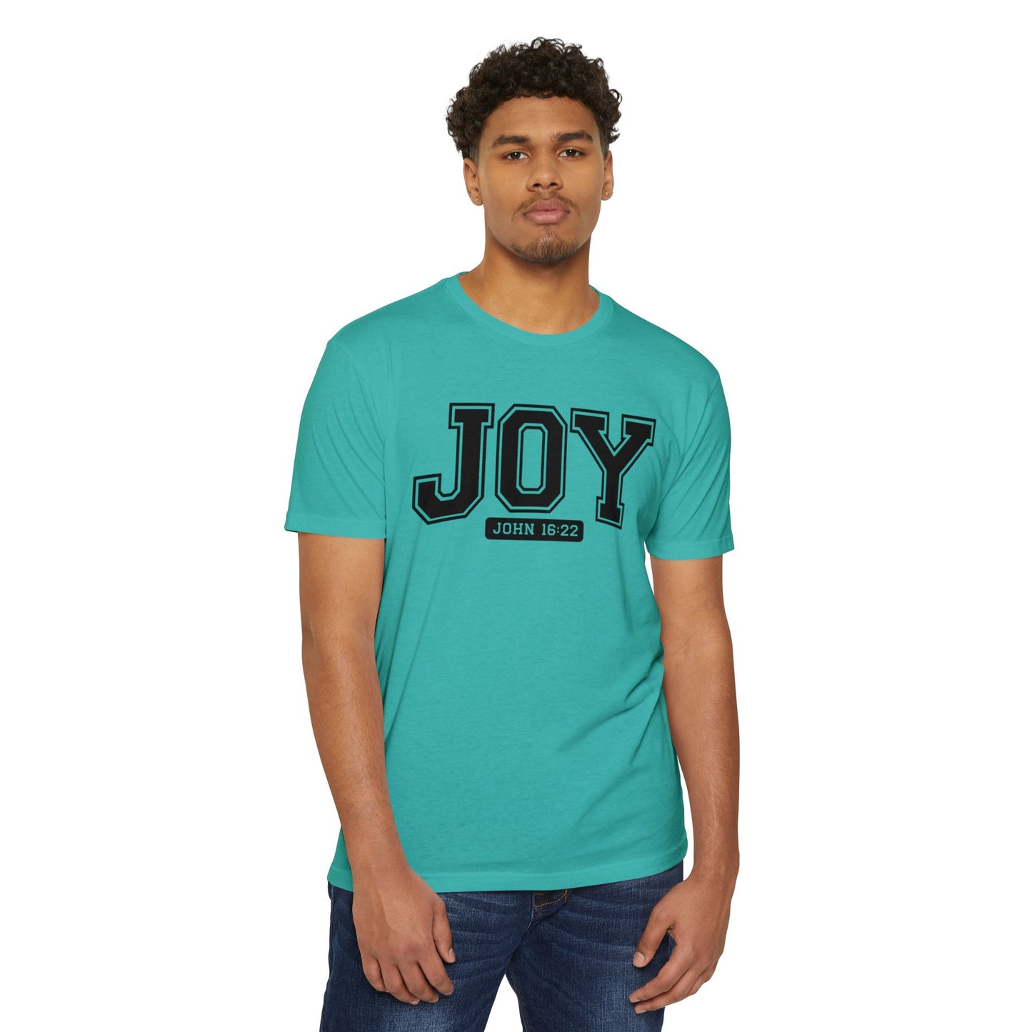 Joy T-Shirt – Christian Scripture John 16:22 College-Style Tee