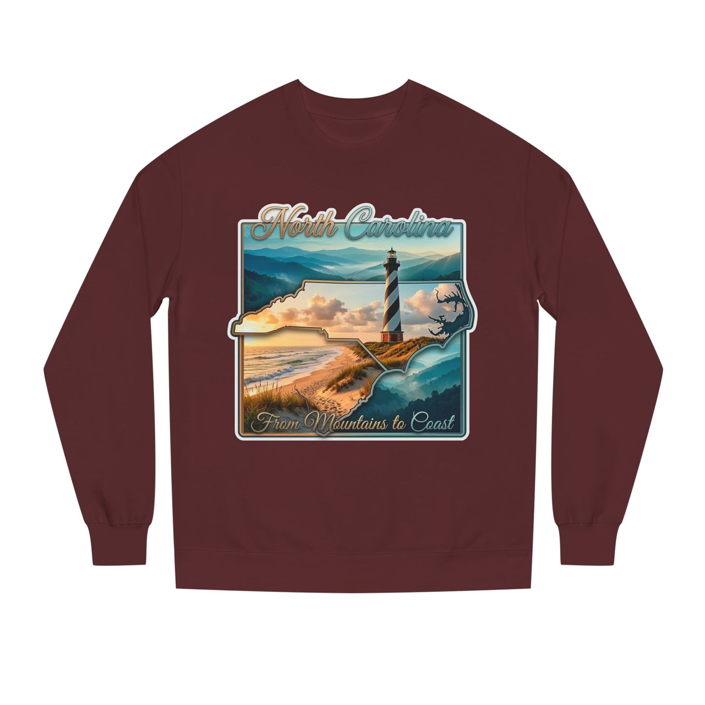North Carolina Lighthouse Sweatshirt — From Mountains to Coast Scenic Crewneck