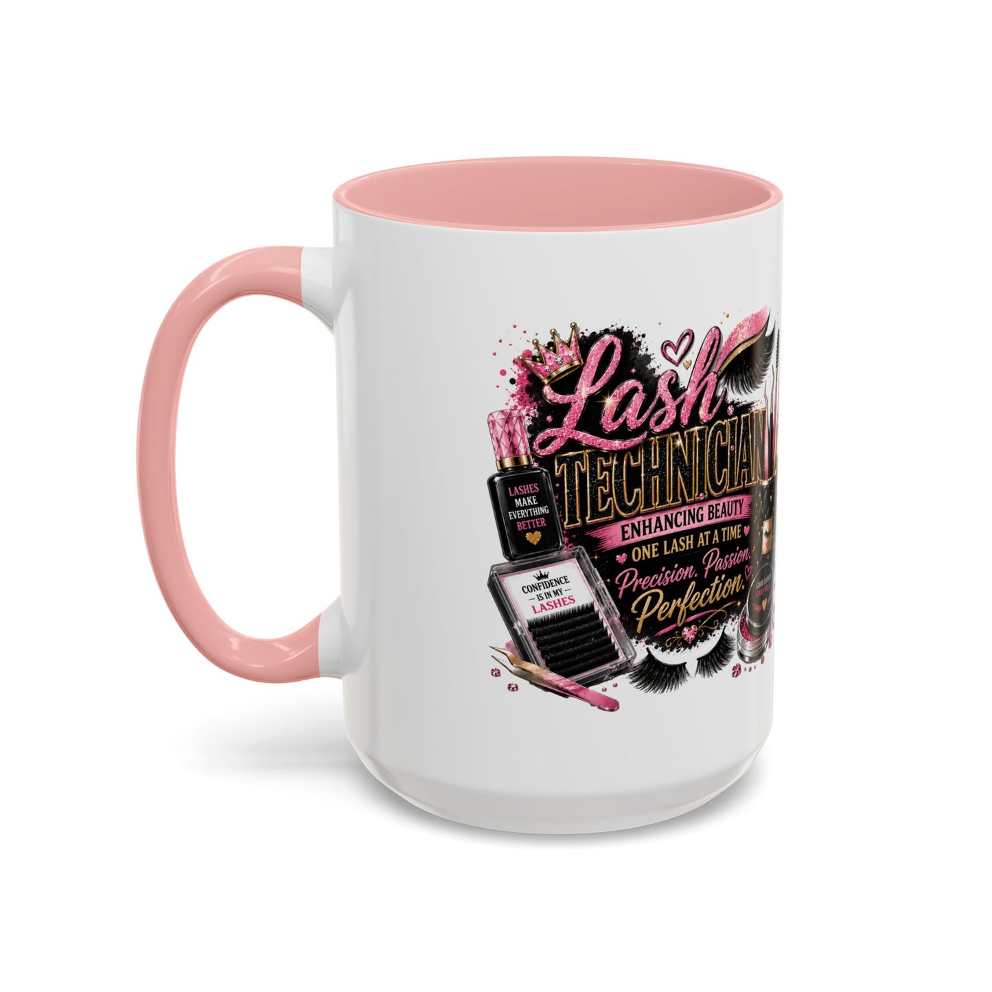 Lash Technician Coffee Mug – 'Enhancing Beauty One Lash at a Time' Accent Mug
