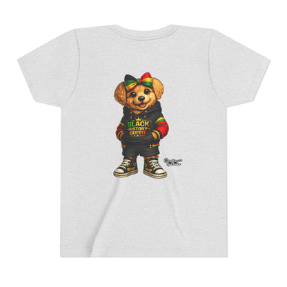 Youth Tee — Black History Queen Bear Graphic T-Shirt