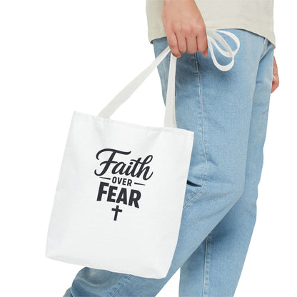 Faith Over Fear Tote Bag — Inspirational Christian Canvas Tote