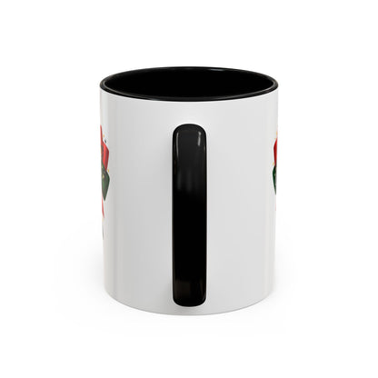 Juneteenth Ribbon Coffee Mug — Black/Red/Green Celebration Accent Mug
