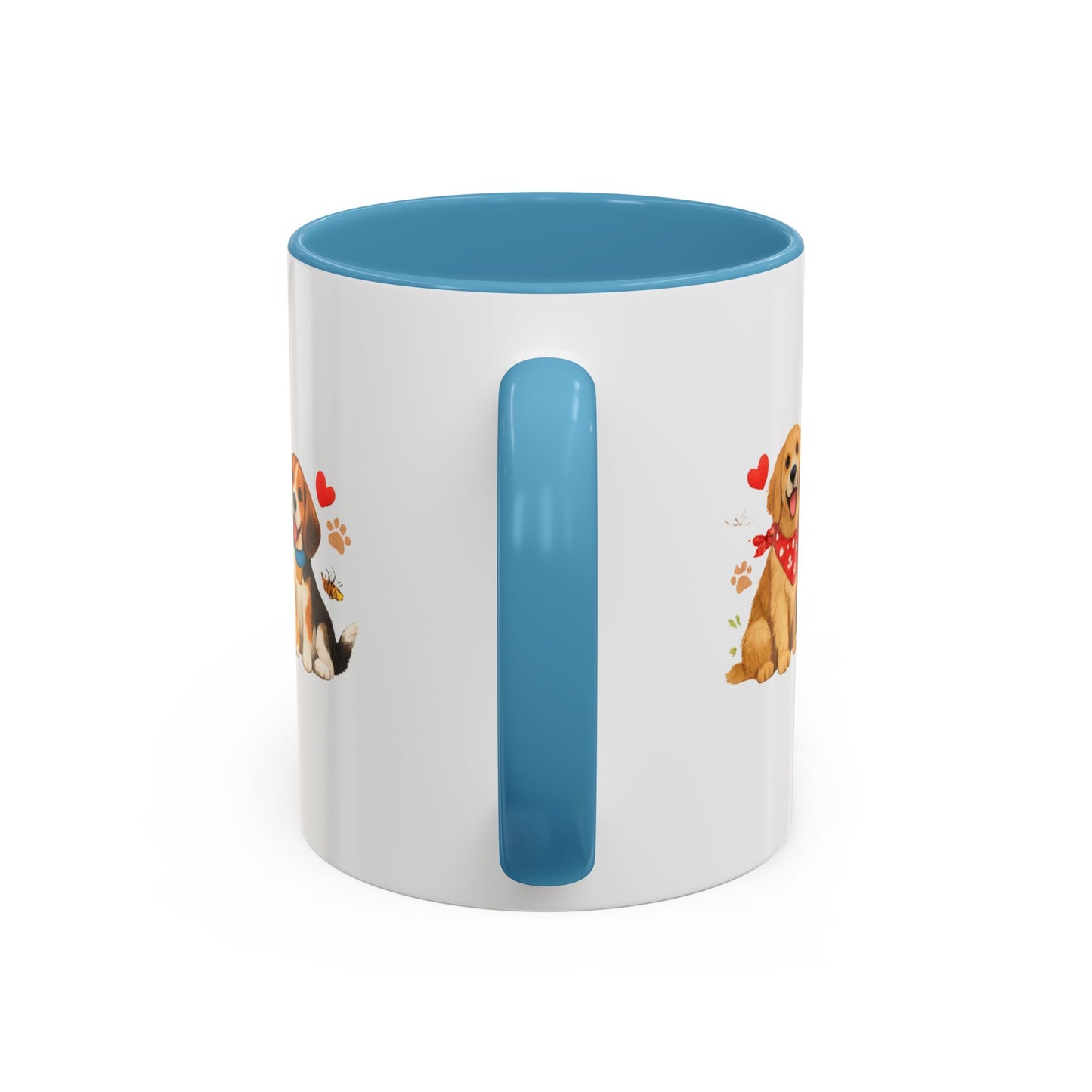 Dog Lover Accent Coffee Mug — “Love is a Four-Legged Word” Ceramic Gift