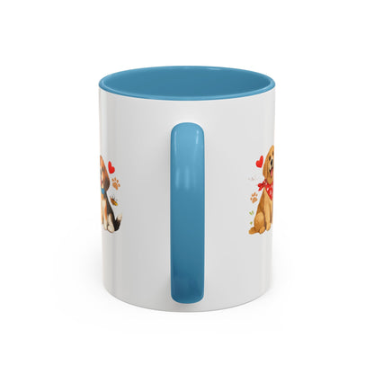Dog Lover Accent Coffee Mug — “Love is a Four-Legged Word” Ceramic Gift