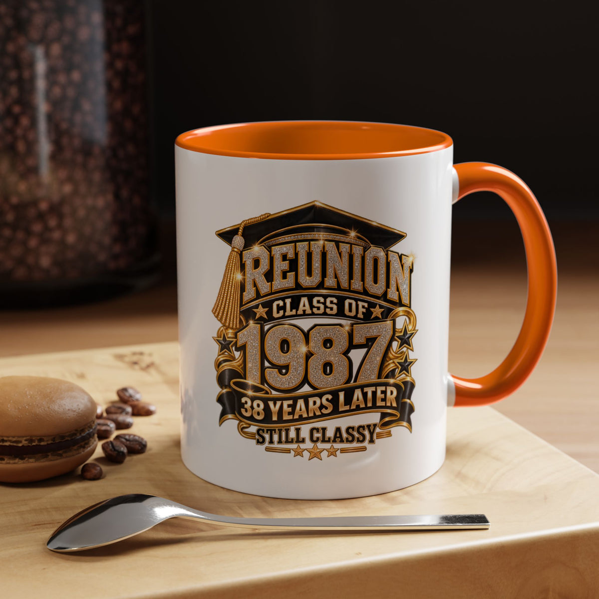 Class of 1987 Reunion Coffee Mug — 38 Years Later, Still Classy Accent Mug