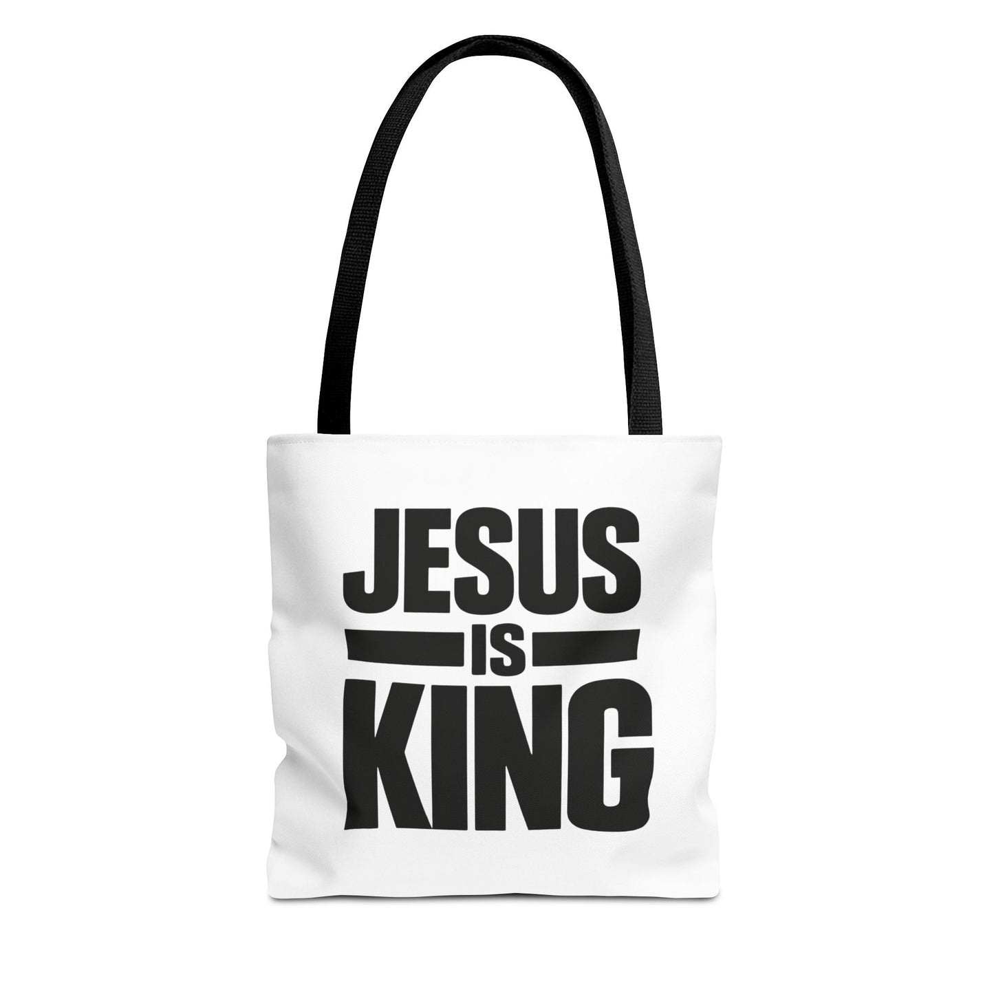 Jesus Is King Tote Bag - Christian Faith Canvas Grocery & Church Book Bag