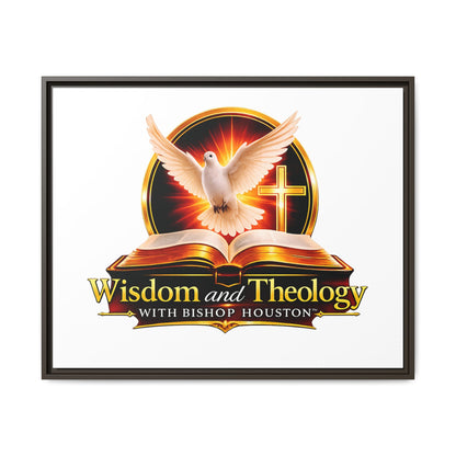 Framed Canvas Print — "Wisdom and Theology" Dove & Bible Wall Art