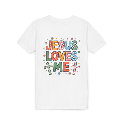 Youth Tee — "Jesus Loves Me" Colorful Christian Kids T-Shirt
