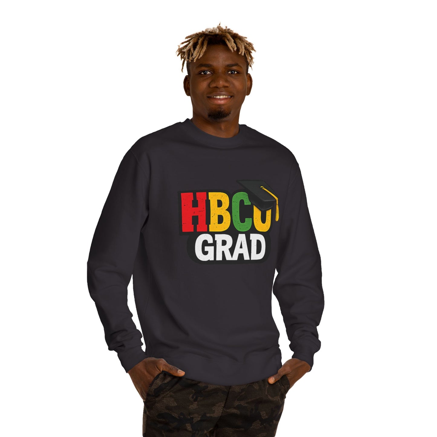 HBCU Grad Sweatshirt — Graduation Crewneck with Mortarboard