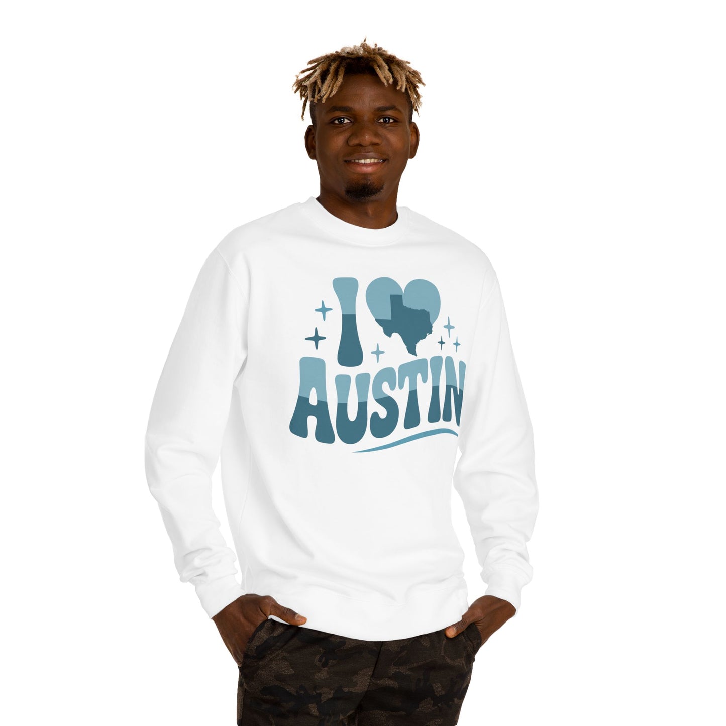 Austin Love Crewneck Sweatshirt — Retro I  Austin Graphic