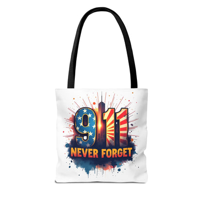 9/11 Never Forget Tote Bag — Patriotic Memorial Tribute Tote