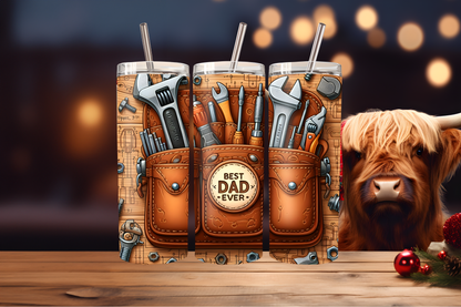 Best Dad Ever Tumbler Wrap PNG | Father’s Day Gift Design, 20oz Skinny Tumbler Sublimation, Dad Quote Tumbler Template