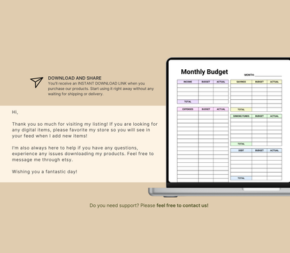 Neurodivergent Budget Planner | Printable Money & Expense Organizer