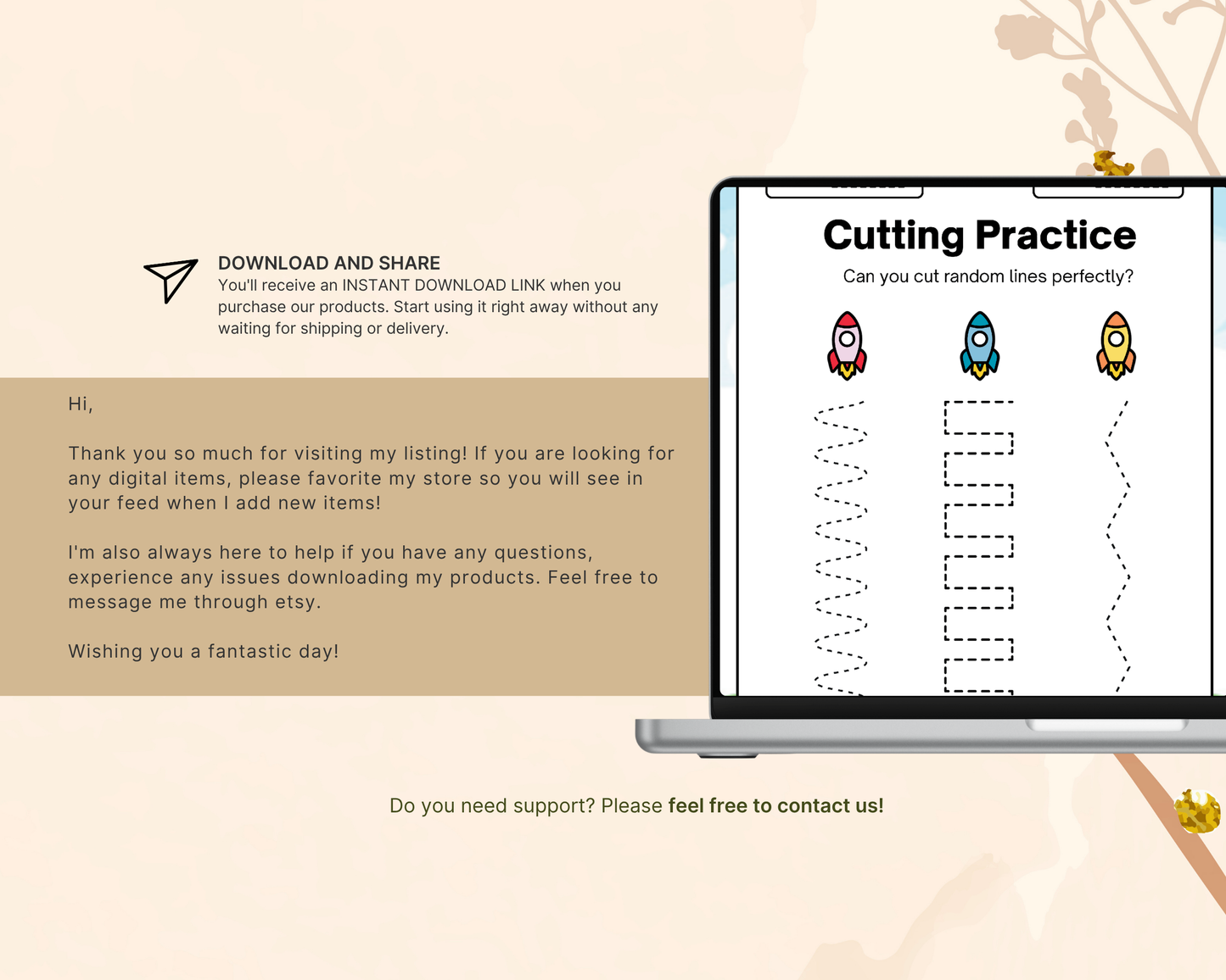 Early Learners Cutting & Tracing Worksheets | Printable Fine Motor Skills Activities for Kids
