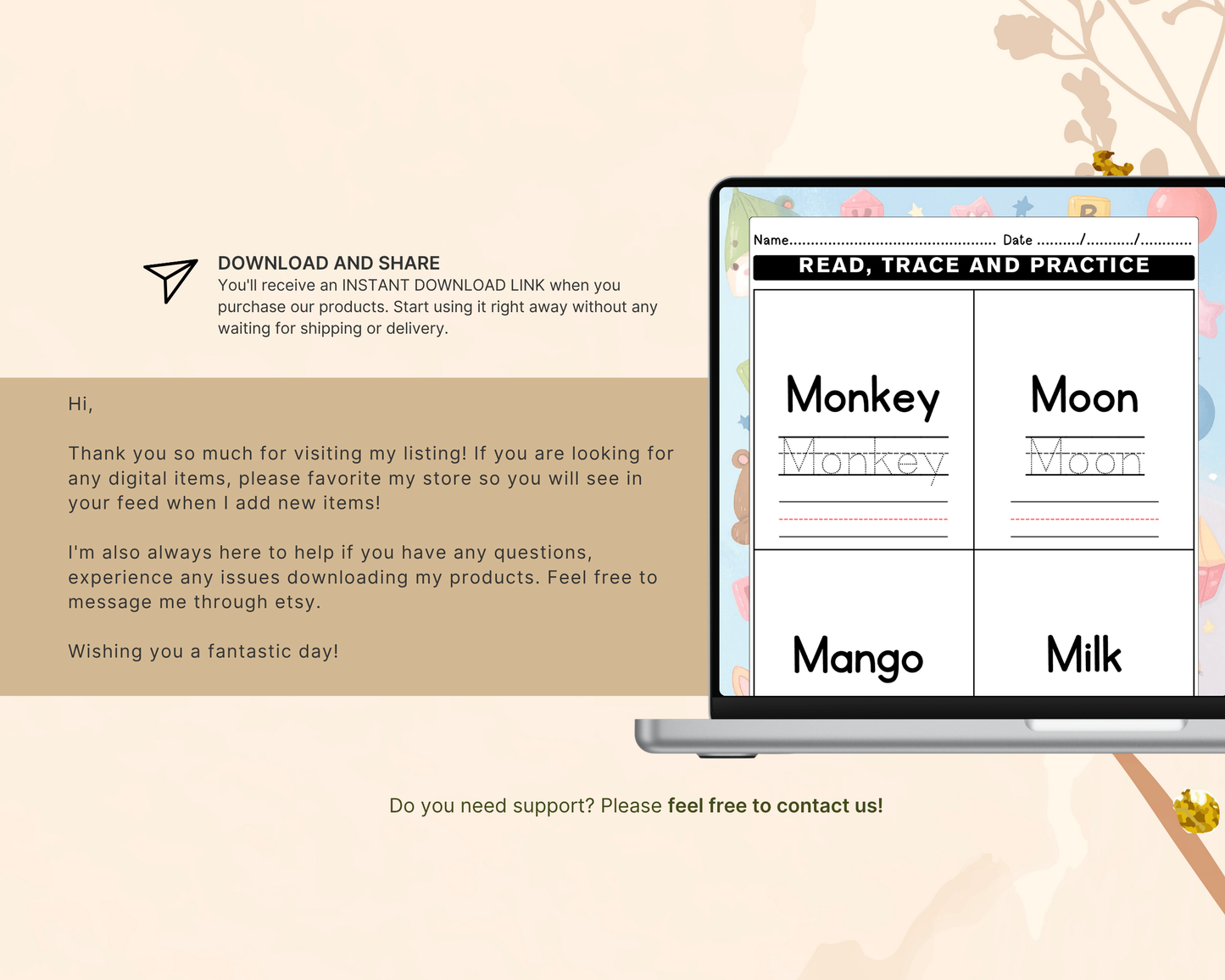 Word Tracing Worksheets for Pre-Kindergarten | Printable Handwriting Practice & Early Learning Activities
