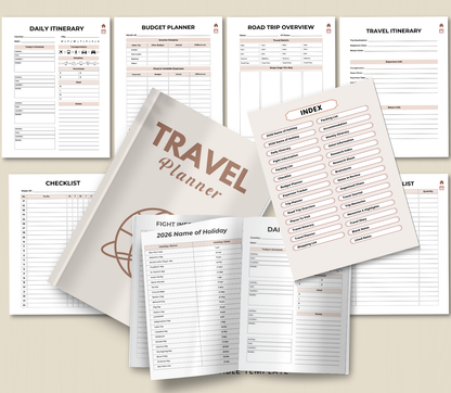 Digital Travel Planner | Editable Trip Organizer & Itinerary Planner