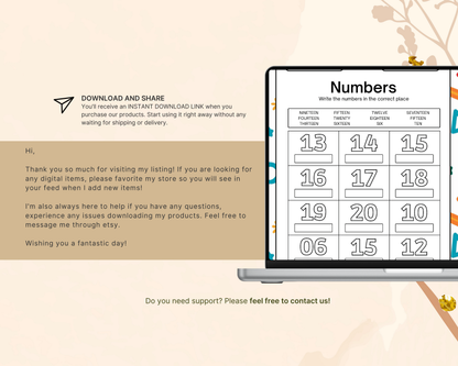 Early Learners Numbers Worksheet | Printable Number Tracing, Counting & Math Activities for Kids