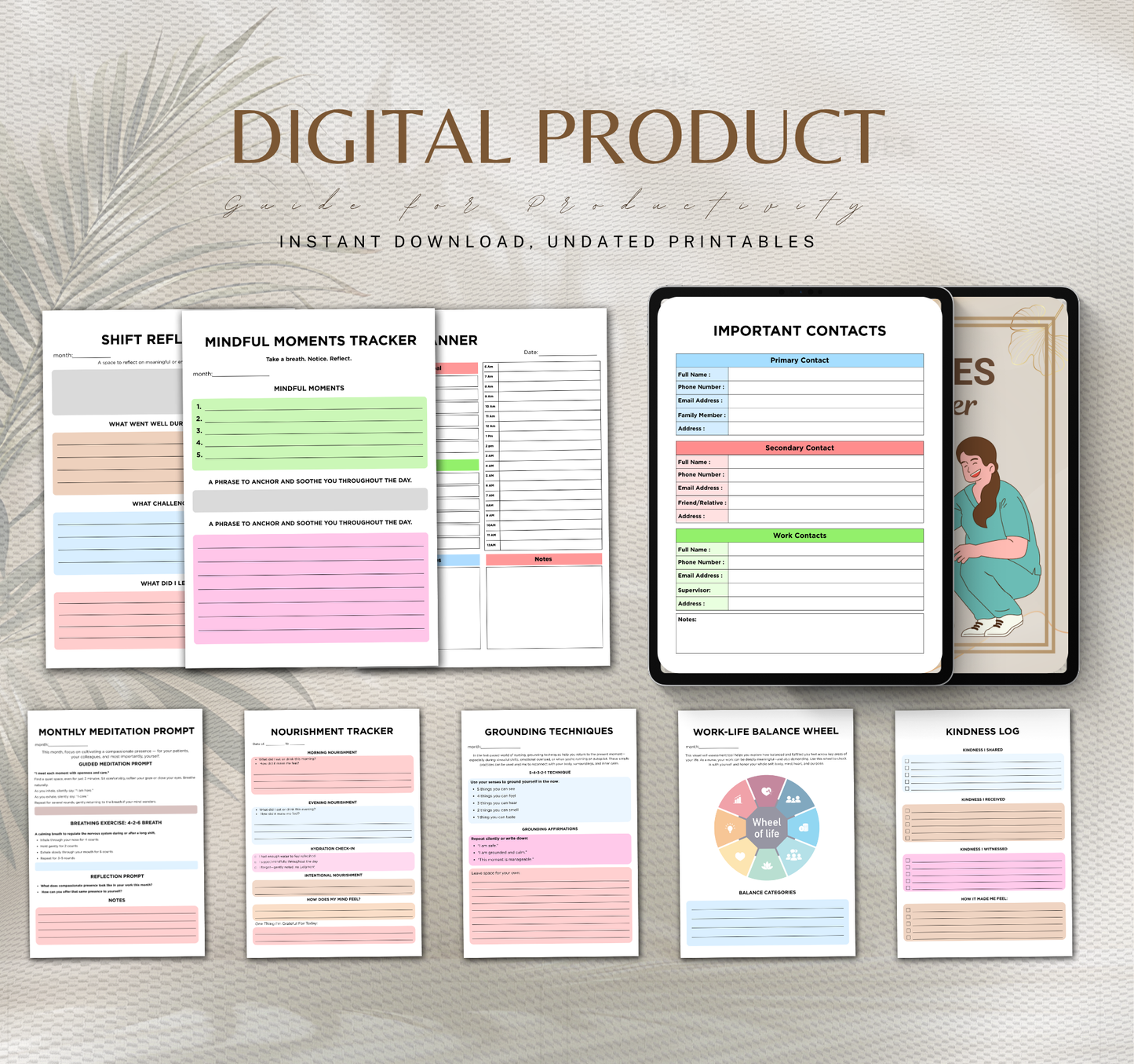 Nurse Planner | Shift Organizer & Patient Care Digital Planner PDF