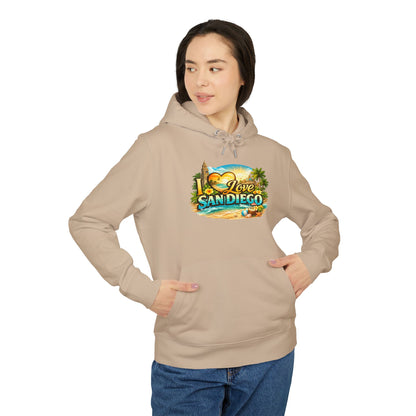 San Diego Beach Hoodie – 'Love San Diego' Vintage Coastal Sweatshirt
