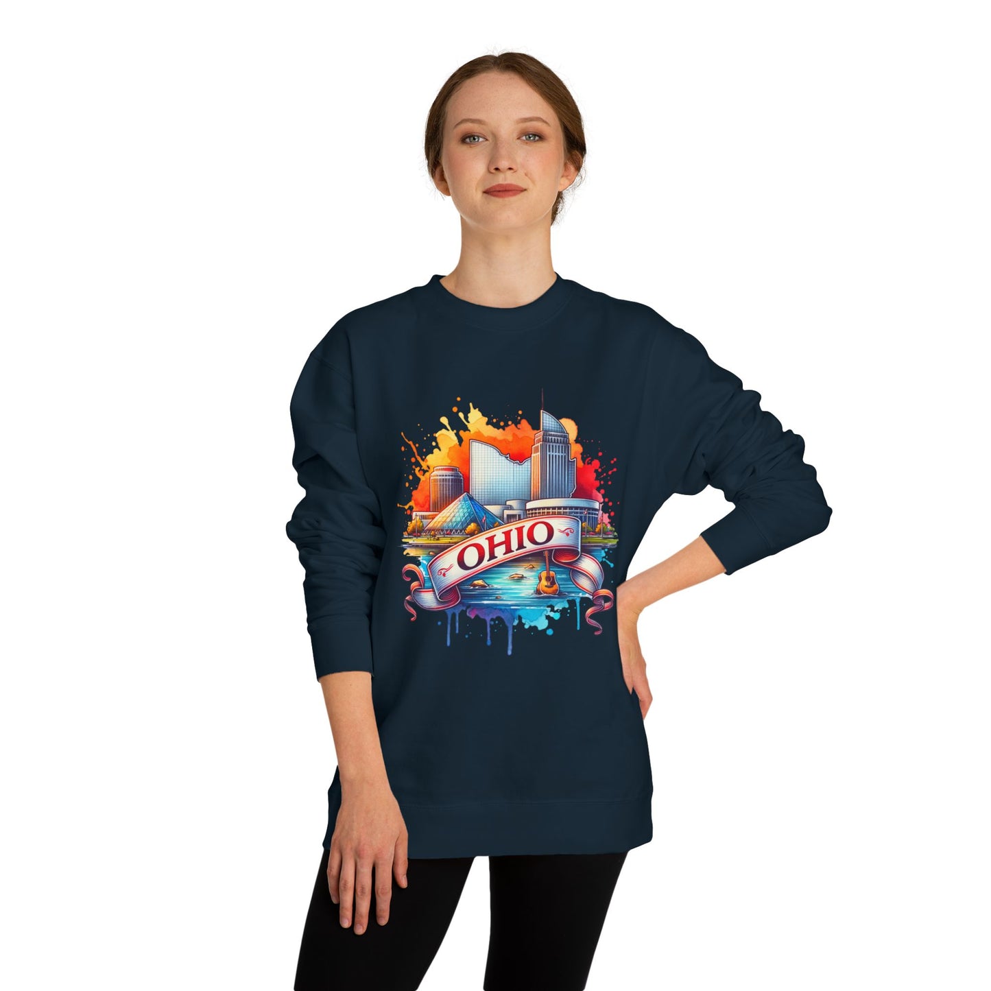 Ohio Skyline Crewneck Sweatshirt – Colorful Cityscape Graphic