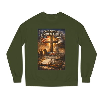 Patriotic Christian Sweatshirt — "One Nation Under God" 25 Years of Faith Crewneck
