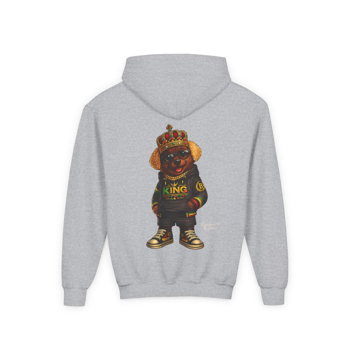 Youth Hoodie – 'King' Bear Streetwear Pullover