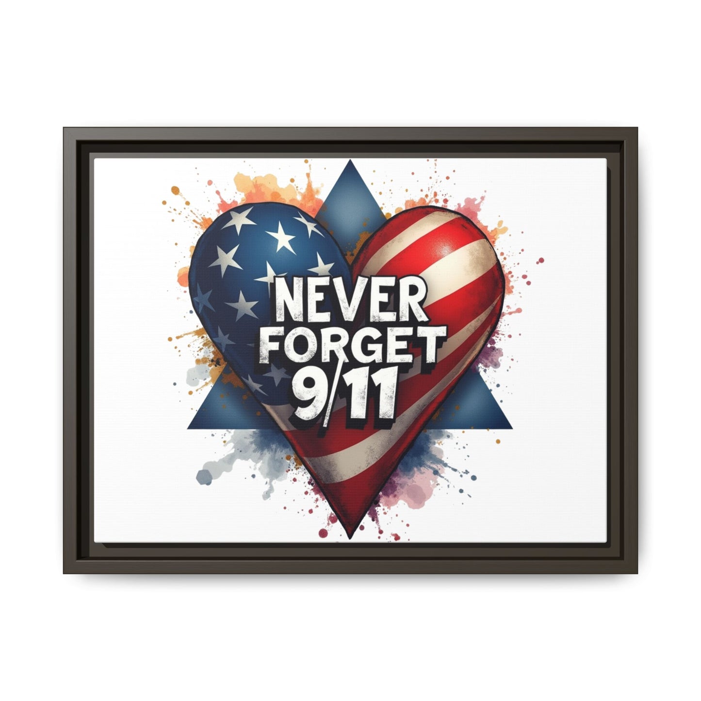 Never Forget 9/11 Framed Canvas Print