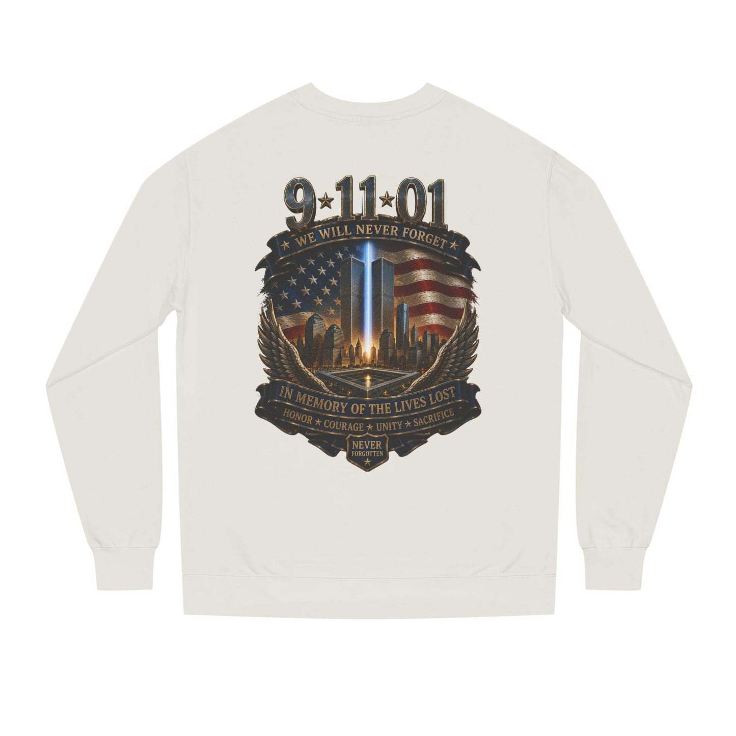 9/11 Never Forget Memorial Sweatshirt – In Memory of the Lives Lost