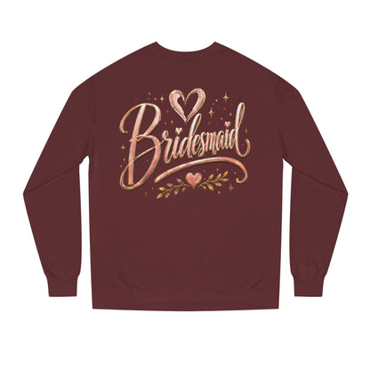 Bridesmaid Crewneck Sweatshirt — Rose Gold Script Bridesmaid Pullover