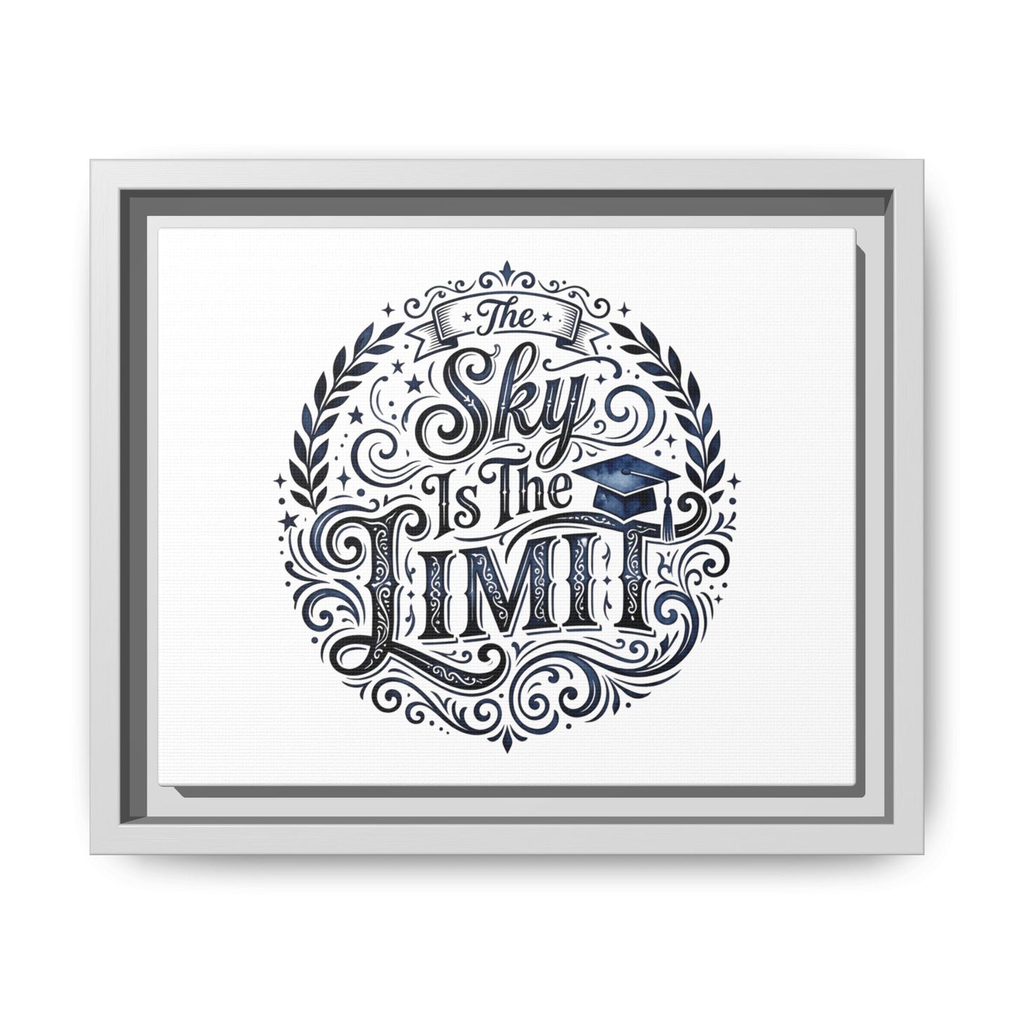The Sky Is The Limit Framed Canvas — Inspirational Graduation Wall Art